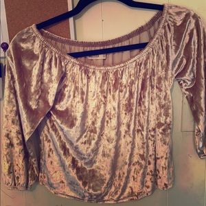 Off the shoulder velvety blouse